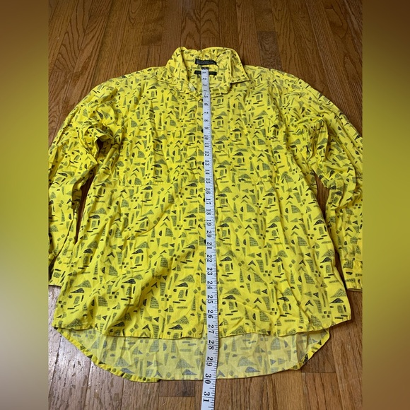 VINTAGE 90s Generra Collection Yellow Black Abstract Geometric Medium - Picture 8 of 9